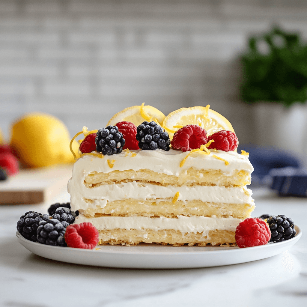 No-Bake Lemon Eclair Cake​