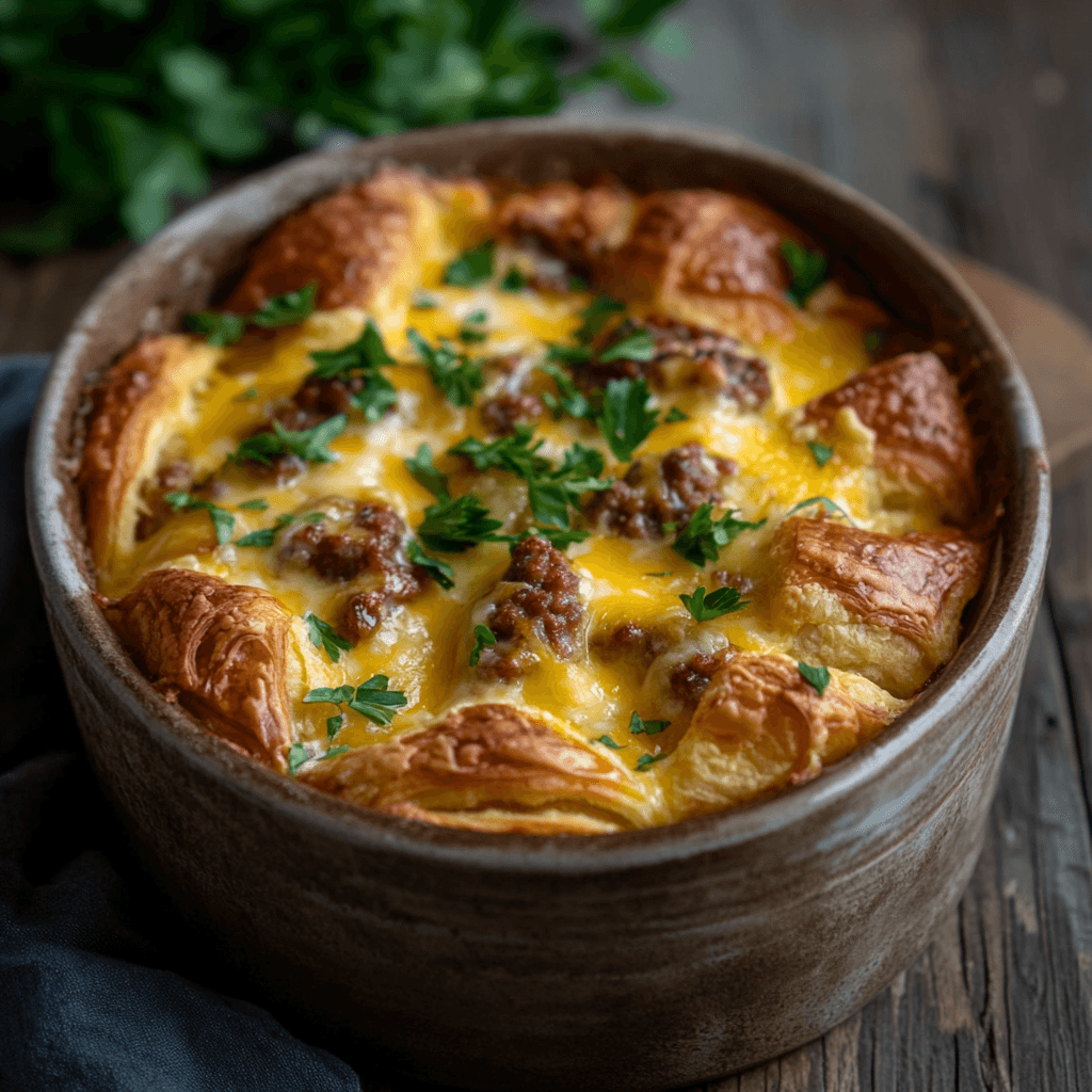 Sausage Croissant Breakfast Casserole