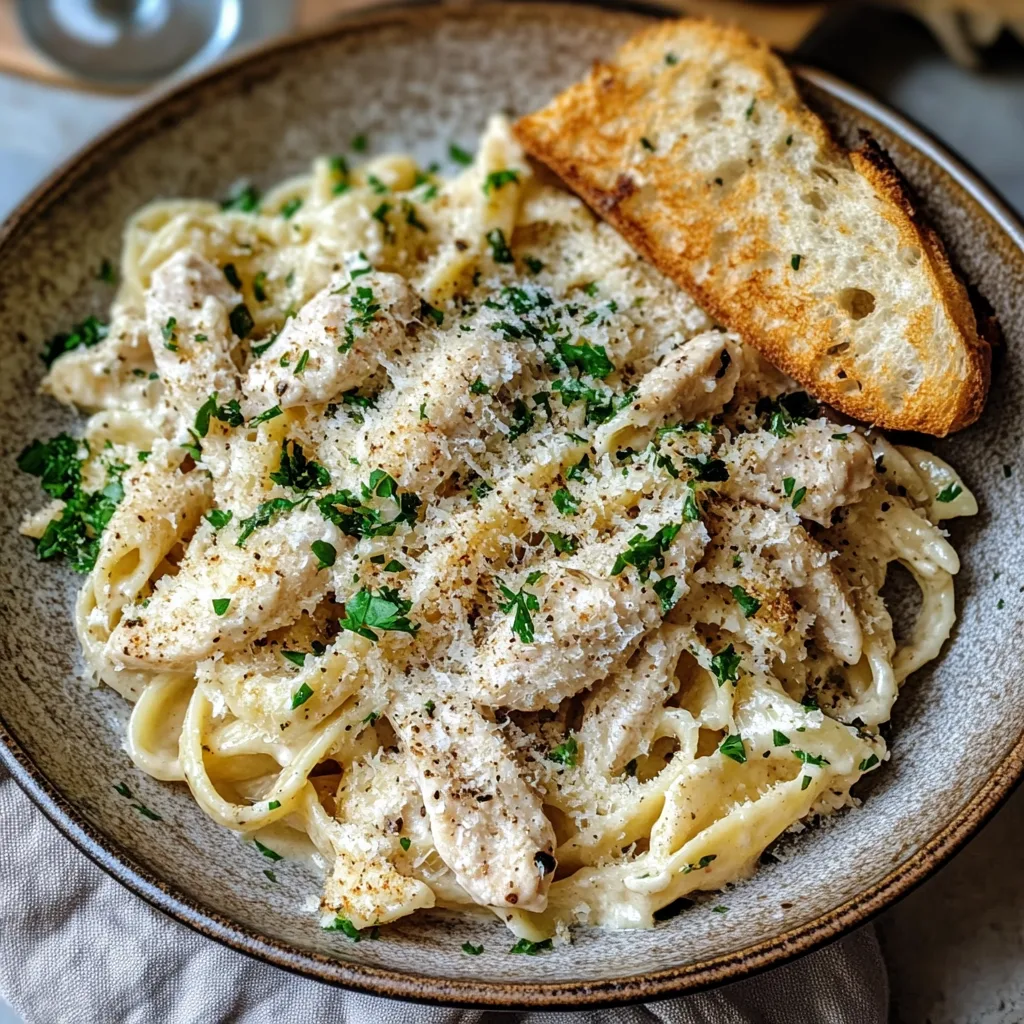 Slow Cooker Caesar Chicken Pasta : Easy, Creamy Weeknight Comfort 5 Slow Cooker Caesar Chicken Pasta Served In A Ceramic Bowl